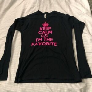 Gildan Black Long Sleeve Tee with Pink Print